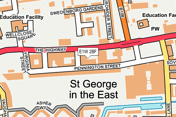 E1W 2BF map - OS OpenMap – Local (Ordnance Survey)