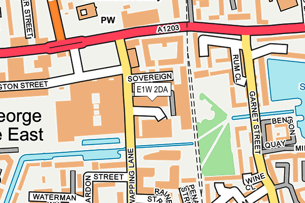 E1W 2DA map - OS OpenMap – Local (Ordnance Survey)