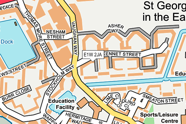 E1W 2JA map - OS OpenMap – Local (Ordnance Survey)