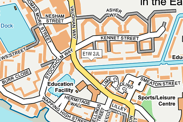 E1W 2JL map - OS OpenMap – Local (Ordnance Survey)