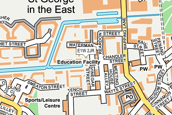 E1W 2JR map - OS OpenMap – Local (Ordnance Survey)