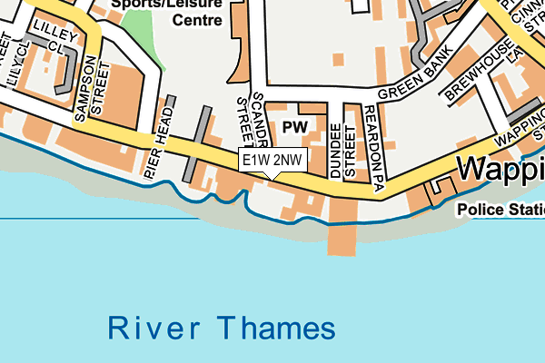 E1W 2NW map - OS OpenMap – Local (Ordnance Survey)