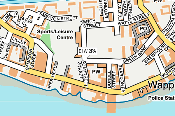 E1W 2PA map - OS OpenMap – Local (Ordnance Survey)