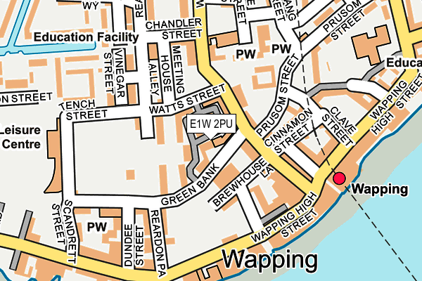 E1W 2PU map - OS OpenMap – Local (Ordnance Survey)