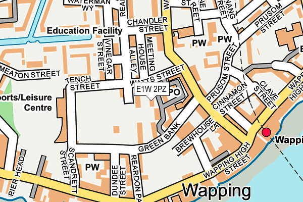 E1W 2PZ map - OS OpenMap – Local (Ordnance Survey)