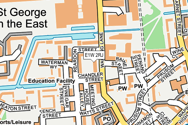 E1W 2RJ map - OS OpenMap – Local (Ordnance Survey)