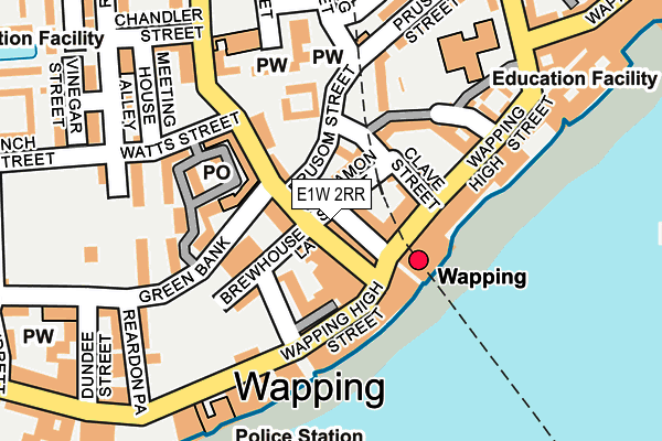 E1W 2RR map - OS OpenMap – Local (Ordnance Survey)