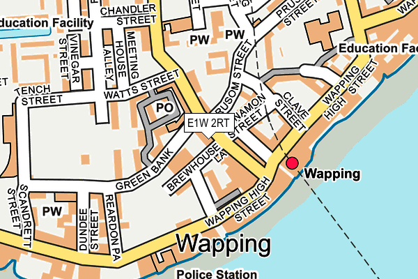 E1W 2RT map - OS OpenMap – Local (Ordnance Survey)