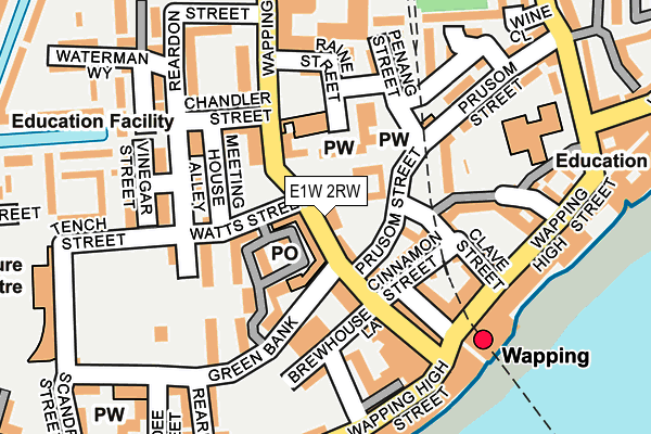 E1W 2RW map - OS OpenMap – Local (Ordnance Survey)