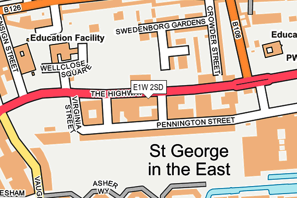 E1W 2SD map - OS OpenMap – Local (Ordnance Survey)