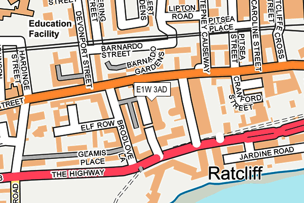 E1W 3AD map - OS OpenMap – Local (Ordnance Survey)