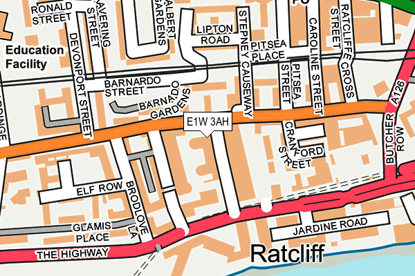 E1W 3AH map - OS OpenMap – Local (Ordnance Survey)