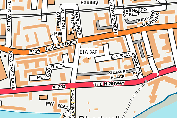 E1W 3AP map - OS OpenMap – Local (Ordnance Survey)