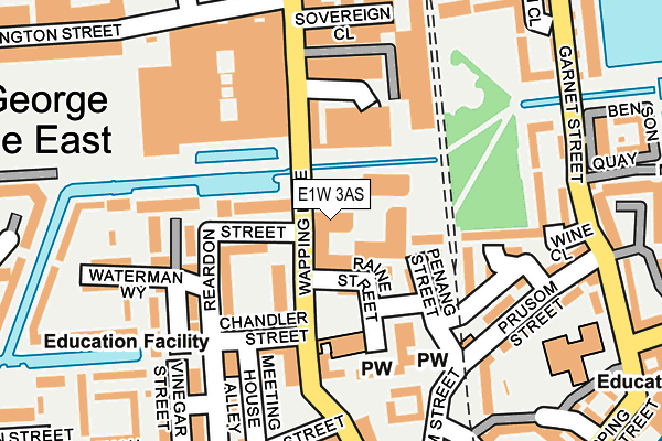 E1W 3AS map - OS OpenMap – Local (Ordnance Survey)