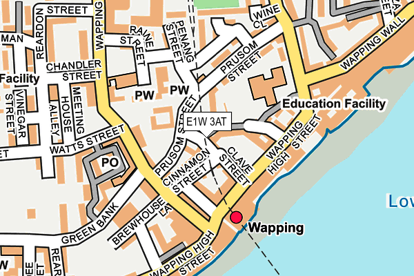 E1W 3AT map - OS OpenMap – Local (Ordnance Survey)