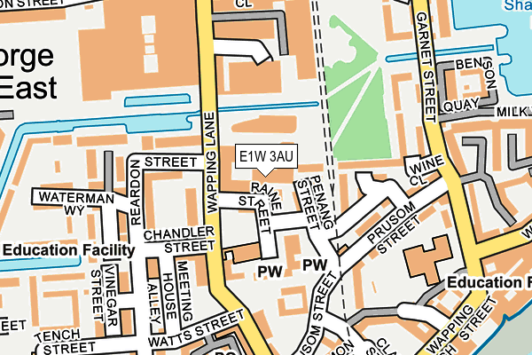 E1W 3AU map - OS OpenMap – Local (Ordnance Survey)