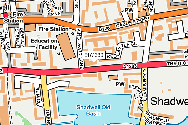 E1W 3BD map - OS OpenMap – Local (Ordnance Survey)