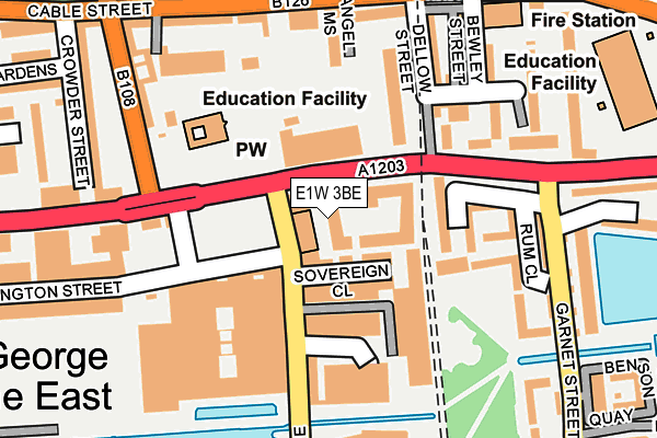 E1W 3BE map - OS OpenMap – Local (Ordnance Survey)