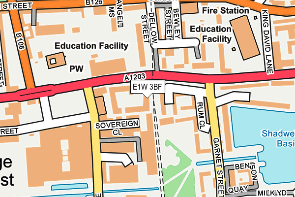 E1W 3BF map - OS OpenMap – Local (Ordnance Survey)