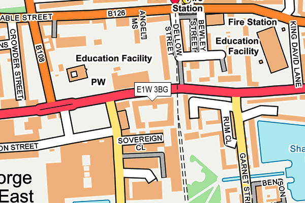 E1W 3BG map - OS OpenMap – Local (Ordnance Survey)