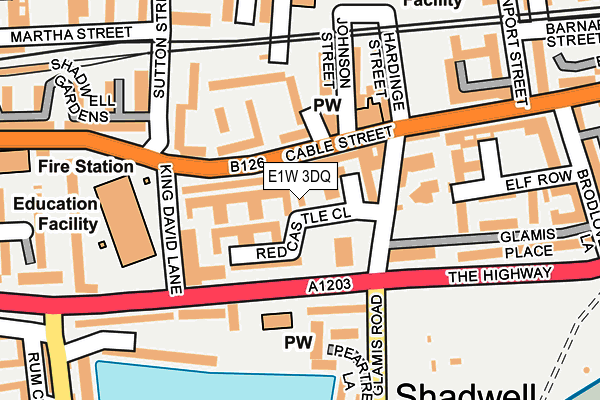 E1W 3DQ map - OS OpenMap – Local (Ordnance Survey)