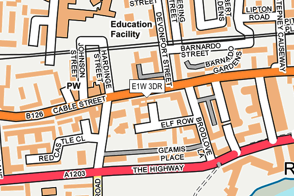 E1W 3DR map - OS OpenMap – Local (Ordnance Survey)