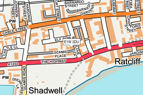 E1W 3DU map - OS OpenMap – Local (Ordnance Survey)