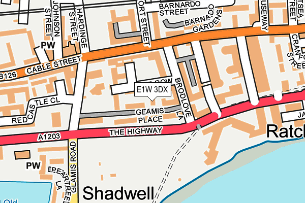 E1W 3DX map - OS OpenMap – Local (Ordnance Survey)