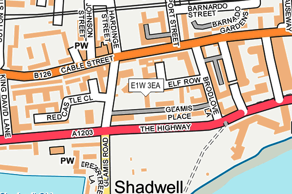 E1W 3EA map - OS OpenMap – Local (Ordnance Survey)