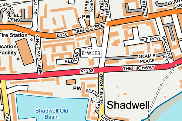 E1W 3EB map - OS OpenMap – Local (Ordnance Survey)