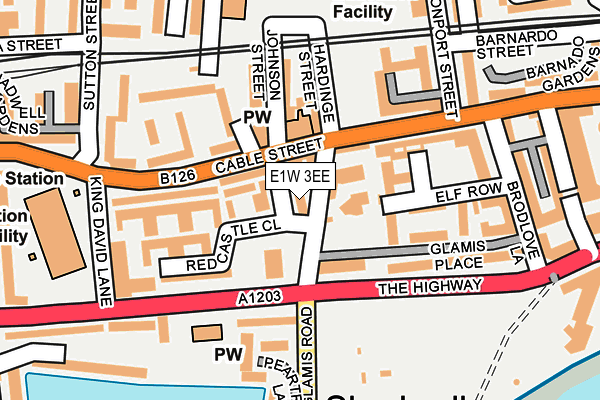 E1W 3EE map - OS OpenMap – Local (Ordnance Survey)