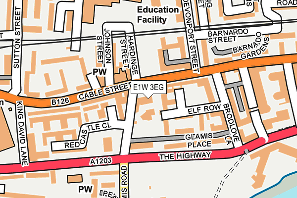 E1W 3EG map - OS OpenMap – Local (Ordnance Survey)