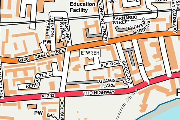 E1W 3EH map - OS OpenMap – Local (Ordnance Survey)