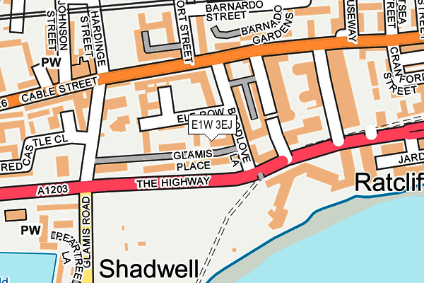 E1W 3EJ map - OS OpenMap – Local (Ordnance Survey)