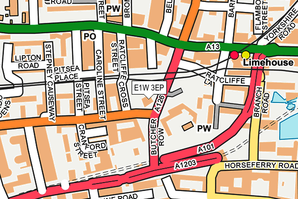 E1W 3EP map - OS OpenMap – Local (Ordnance Survey)