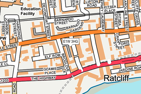 E1W 3HG map - OS OpenMap – Local (Ordnance Survey)