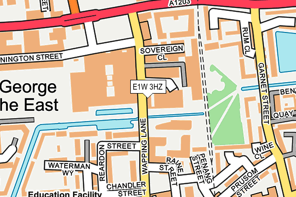 E1W 3HZ map - OS OpenMap – Local (Ordnance Survey)