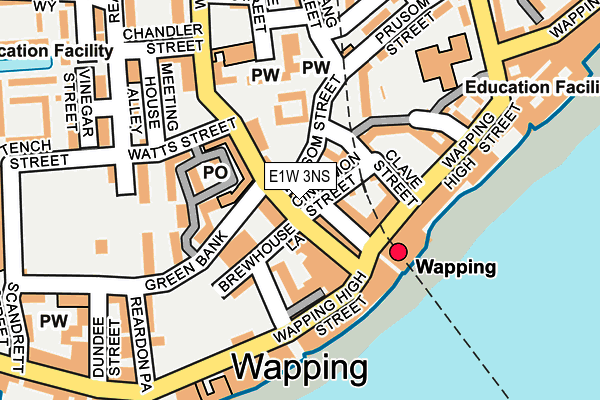 E1W 3NS map - OS OpenMap – Local (Ordnance Survey)