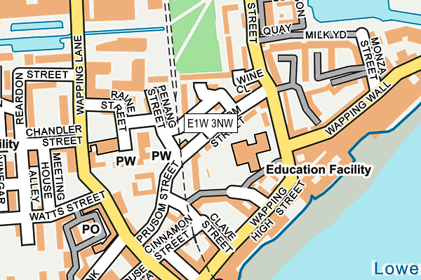 E1W 3NW map - OS OpenMap – Local (Ordnance Survey)