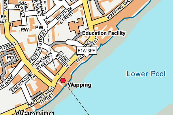 E1W 3PF map - OS OpenMap – Local (Ordnance Survey)