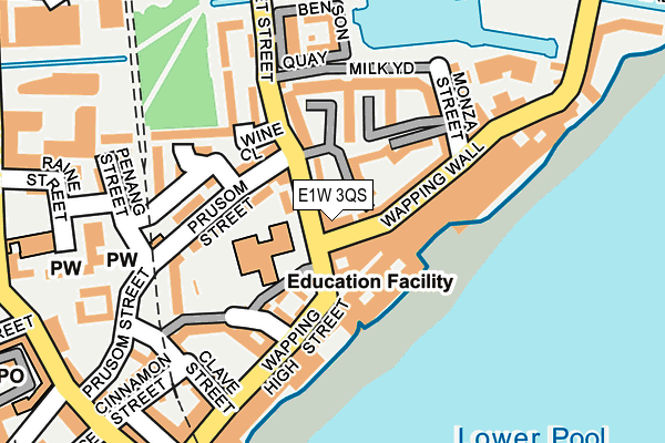 E1W 3QS map - OS OpenMap – Local (Ordnance Survey)