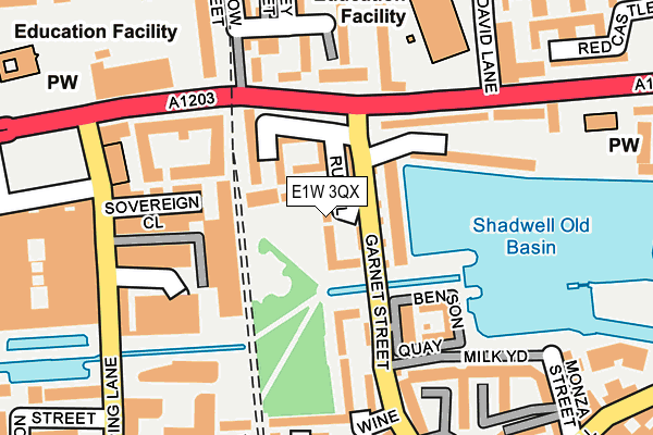 E1W 3QX map - OS OpenMap – Local (Ordnance Survey)