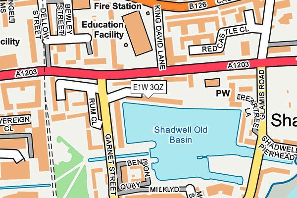 E1W 3QZ map - OS OpenMap – Local (Ordnance Survey)