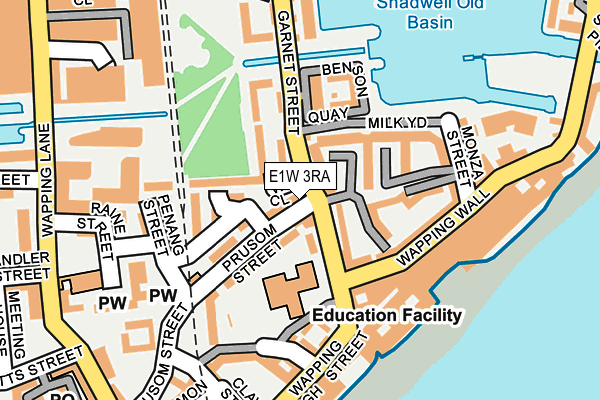 E1W 3RA map - OS OpenMap – Local (Ordnance Survey)