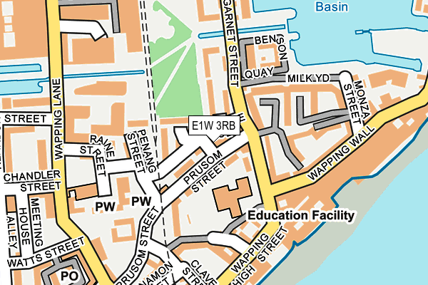 E1W 3RB map - OS OpenMap – Local (Ordnance Survey)