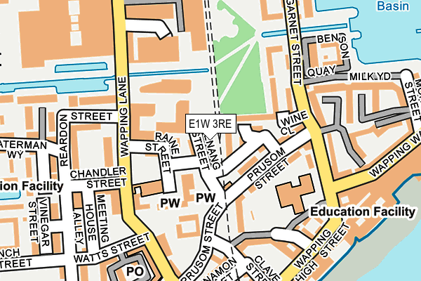 E1W 3RE map - OS OpenMap – Local (Ordnance Survey)