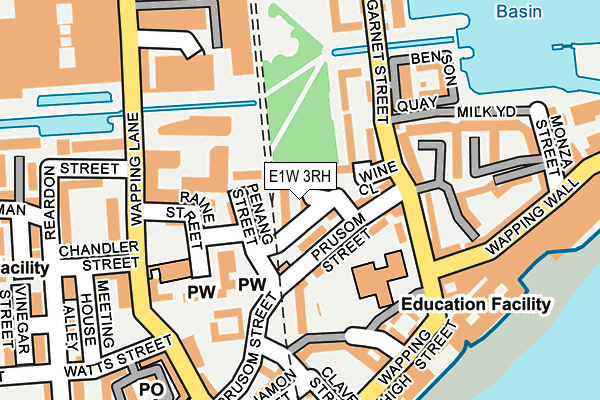 E1W 3RH map - OS OpenMap – Local (Ordnance Survey)