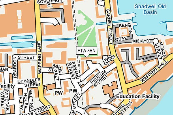 E1W 3RN map - OS OpenMap – Local (Ordnance Survey)