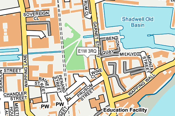 E1W 3RQ map - OS OpenMap – Local (Ordnance Survey)