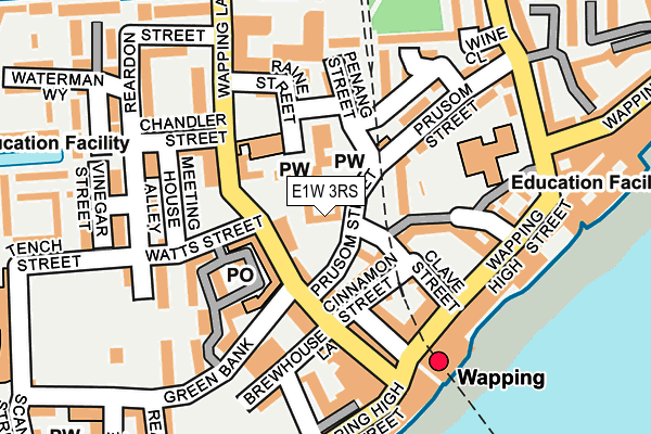 E1W 3RS map - OS OpenMap – Local (Ordnance Survey)